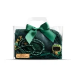 Tesbih + Dantelli Şal + Zikirmatik Hediye Seti (Çantalı Asetat Kutulu, Yeşil)