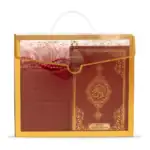 Çantalı Kuran Hediye Seti + Seccade + Eşarp + Tesbih (Çanta Boy, Bordo)