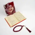 Yasin + Tesbih Hediye Seti (Çanta Boy, Elif Vav, Kırmızı) - Görsel 2