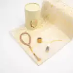 Seccade + Tesbih + Esans + Zikirmatik Hediye Seti (3D Desen, Gold)