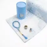 Seccade + Tesbih + Esans + Zikirmatik Hediye Seti (3D Desen, Mavi)