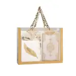 Kuran + Seccade + Eşarp + Tesbih + Zikirmatik + Ayraç Hediye Seti (Çanta Boy, Beyaz)