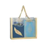 Kuran + Seccade + Eşarp + Tesbih + Zikirmatik + Ayraç Hediye Seti (Çanta Boy, Mavi)