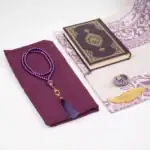 Kuran + Seccade + Eşarp + Tesbih + Zikirmatik + Ayraç Hediye Seti (Çanta Boy, Mor) - Görsel 2