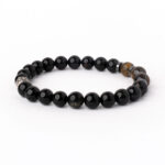 Kaplan Gözü Bileklik & Obsidyen Taşı - Orijinal Doğal Taş (8 mm)