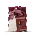 Eşarp + Takke + Esans + Tesbih + Zikirmatik Hediye Seti (Asetat Kutulu, Bordo)