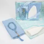 Seccade + Eşarp + Takke + Tesbih Hediye Seti (Asetat Kutulu, Mavi) - Görsel 2