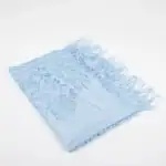 Dantelli Püsküllü Şal (Mevlid Örtüsü, 166x61 cm. Mavi)