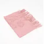 Dantelli Püsküllü Şal (Mevlid Örtüsü, 166x61 cm. Pembe)