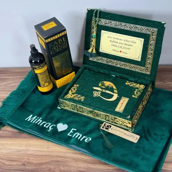 Çiftlere Özel Hediyelik Kuranı Kerim Seti Yeşil