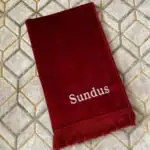 Düz Kadife Seccade Bordo - Görsel 2