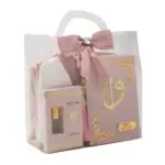 6’lı Yasinli Hediyelik Set (Eşarp + Takke + Seccade + Tesbih + Esans + Raşel Yasin) – Çanta Boy Pembe