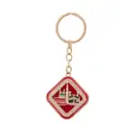 Anahtarlık – Kabe & Medine Motif Dörtgen Model (Bordo)