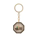 Anahtarlık – Kabe & Medine Motif Sekizgen Model (Siyah)