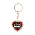 Anahtarlık – Kabe Motif Kalp Model (Bordo)