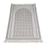 Hediyelik Çeyizlik Set - Şonil Seccade + Tesbih + Zirkirmatik + İğne Oyalı Şal + Termo Kuran (Hafız Boy, Gri) - Görsel 4