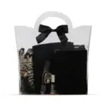 Kadife Kur'an Hediye Seti 6'lı - Eşarp, Tesbih, Esans, Zikirmatik (Soğuk Baskılı - Siyah)