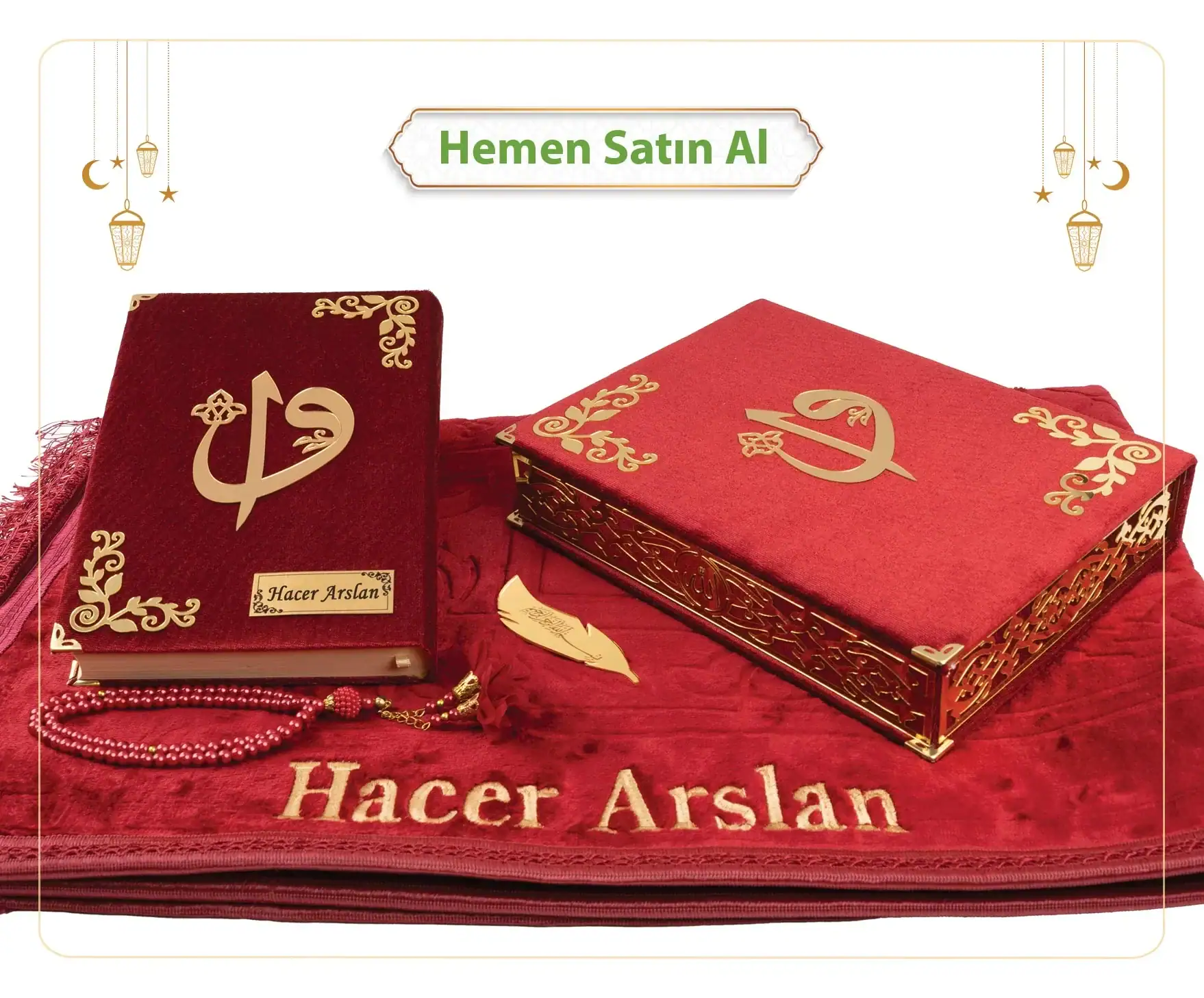 kadife kutulu hediyelik kuran setleri