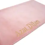 Kadınlara Özel İsimli Düz Kadife Seccade (Pembe)