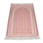 Şönil Seccade + Tesbih + Boncuklu Zikirmatik Hediye Seti (Astarsız, Pembe) - Görsel 3