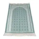 Şönil Seccade + Tesbih + Boncuklu Zikirmatik Hediye Seti (Astarsız, Turkuaz) - Görsel 3