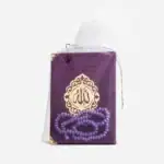 Yasinli Gül Kokulu Tesbih Hediyelik Set – Tül Keseli Çanta Boy (Şemse Lafzatullah, Mor)