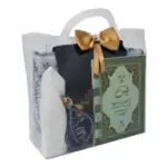 7’li Yasinli Hediyelik Set (Eşarp + Takke + Seccade + Tesbih + Zikirmatik + Esans + Yasin) – Çanta Boy Lacivert