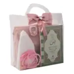 7’li Yasinli Hediyelik Set (Eşarp + Takke + Seccade + Tesbih + Zikirmatik + Esans + Yasin) – Çanta Boy Pembe