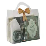 7’li Yasinli Hediyelik Set (Eşarp + Takke + Seccade + Tesbih + Zikirmatik + Esans + Yasin) – Çanta Boy Yeşil