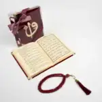 Yasinli İnci Tesbih Hediyelik Set (Çanta Boy, Elif Vav, Bordo) - Görsel 2