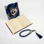 Yasinli İnci Tesbih Hediyelik Set (Çanta Boy, Elif Vav, Lacivert) - Görsel 2
