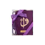 Yasinli İnci Tesbih Hediyelik Set (Çanta Boy, Elif Vav, Mor)