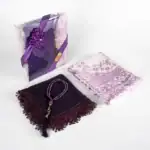 hediyelik set içeriği seccade tesbih şal mor