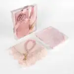 hediyelik set içeriği seccade tesbih şal pembe