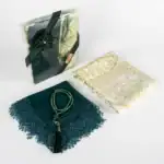 hediyelik set içeriği seccade tesbih şal yeşil