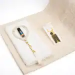 5 Parça Hediyelik Set Seccade ve Tesbih Asetat Çantalı Krem - Görsel 2