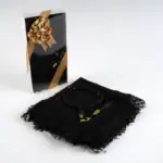 İnci Tesbihli Şal Hediyelik Set Siyah