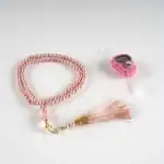 Zikirmatik ve Tesbih Hediyelik Set Kum Boncuklu Pembe - Görsel 2