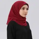 Flamlı Pamuklu Eşarp (96x96 cm Bordo) - Görsel 3