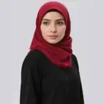 Flamlı Pamuklu Eşarp (96x96 cm Bordo) - Görsel 2